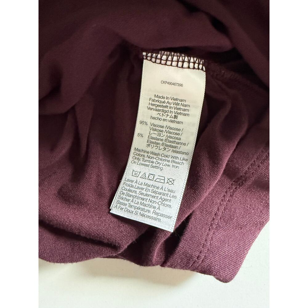 $58 Madewell Side-Cinch Long-Sleeve Polo Top - small - Burgundy - Picture 9 of 11